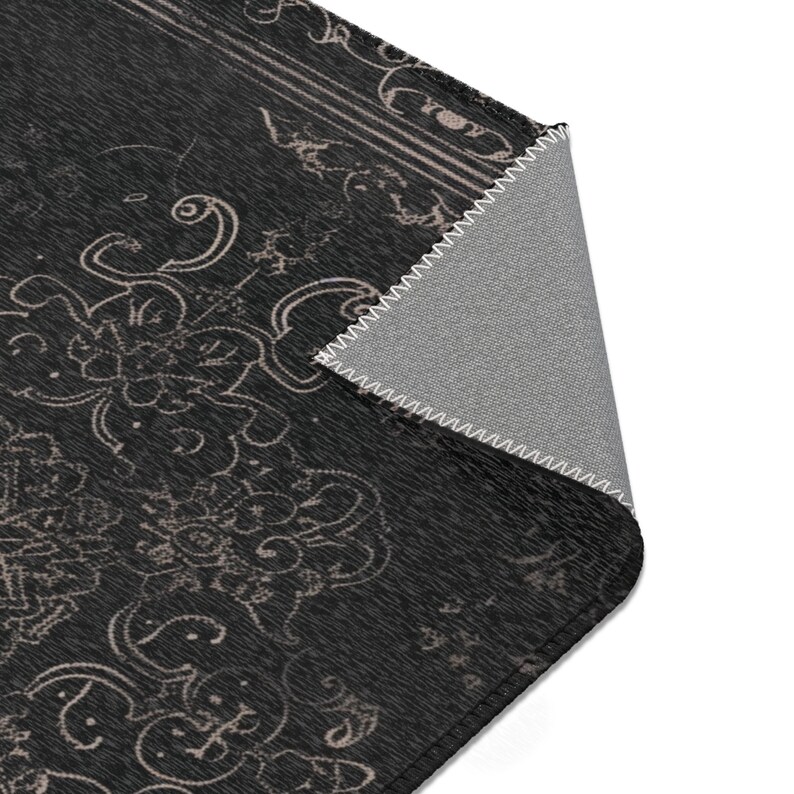 Rug Dark Academia Durable Polyester Chenille Rug Hemmed Edges Multiple Sizes Witchy Black Gothic Area Rug Home Decor image 7
