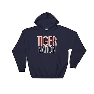 Tigers Hoodie, Tiger Nation, Tigers Spirit Wear, Tiger Fan Gear, Tiger Spiritwear, Tigers Spirit Hoodie, Hooded Sweatshirt