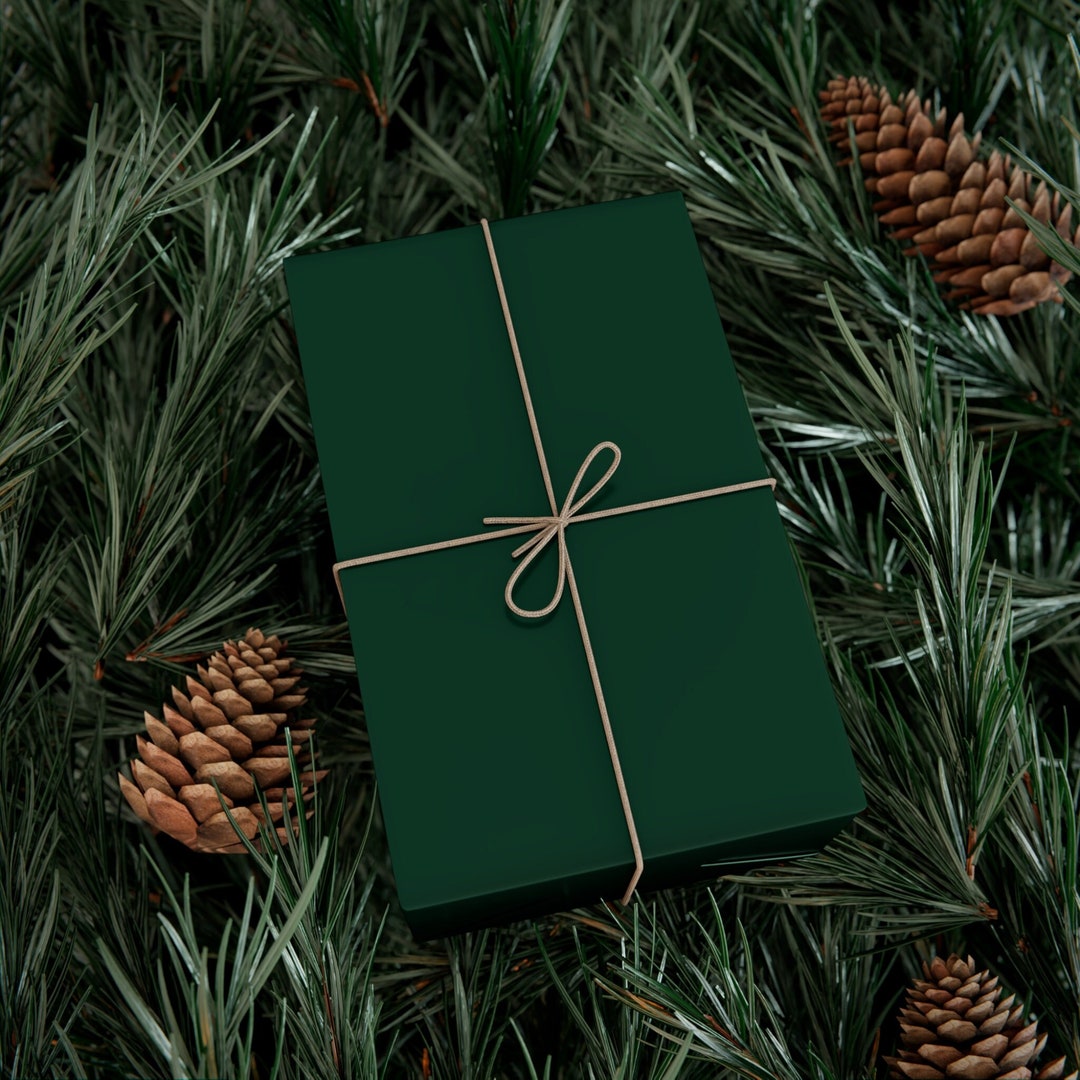 Elegant Dark Green Wrapping Paper for Birthdays, Holidays, and