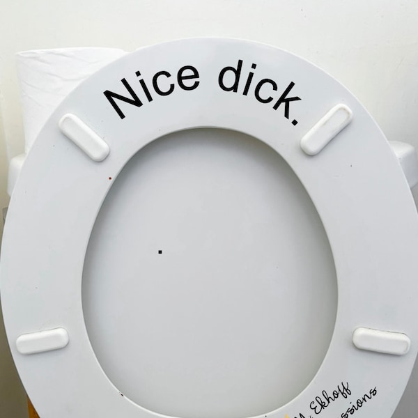 Nice d*ck funny bathroom decor decoration vinyl decal sticker toilet seat lid mens joke prank