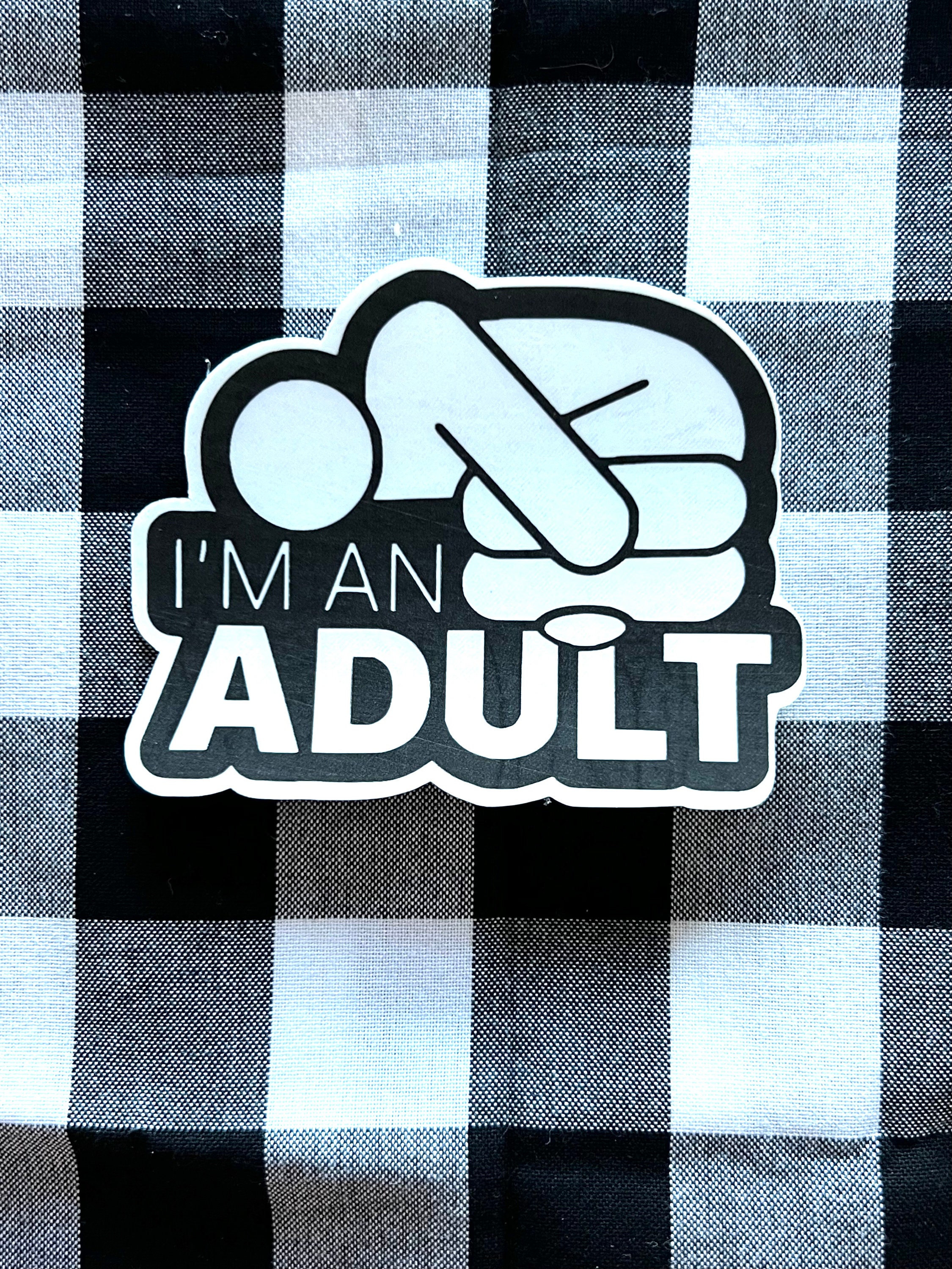 Novelty Adult Stickers/Autocollants Because Adulting is Hard 18 Pc