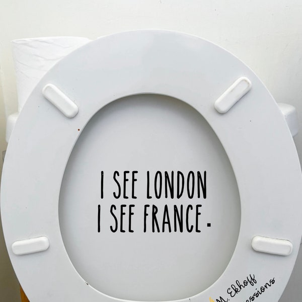 I see London, I see France funny toilet lid decal vinyl sticker bathroom decor decoration vulgar adult humor