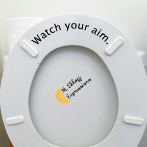 Watch your aim funny toilet seat decal decor decoration bathroom sticker vinyl