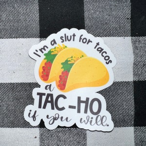 Tac-h*e funny sticker waterproof water bottle laptop car window bumper gift