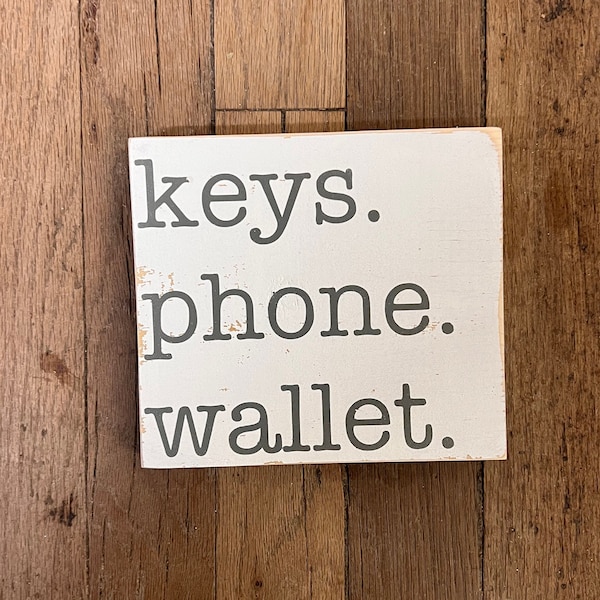 Keys Phone Wallet Sign Etsy