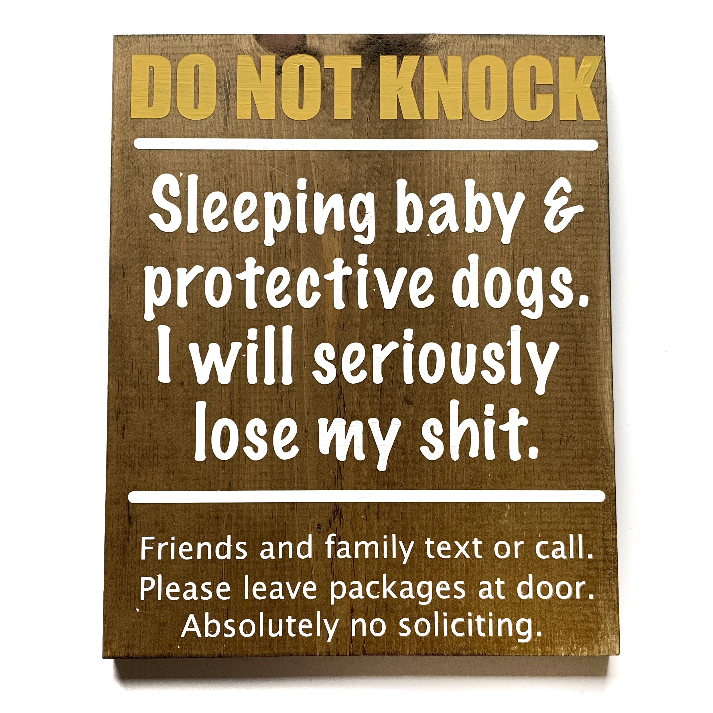 Do not knock on my front door outdoor sign painted wood sign Etsy