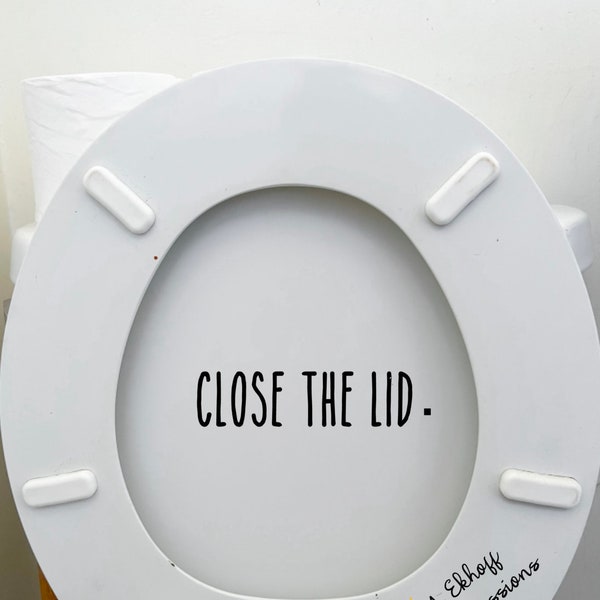 Close the lid funny toilet lid decal vinyl sticker bathroom decor decoration vulgar adult humor