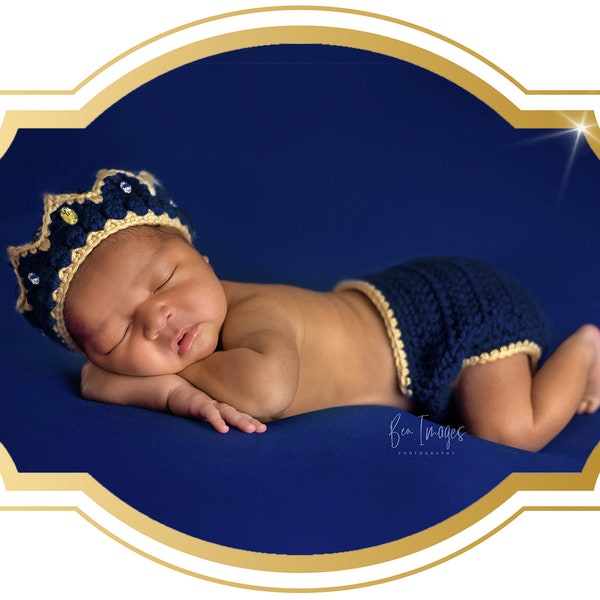 crochet king crown set, prince newborn clothes, baby boy newborn picture outfit, baby boy coming home outfit