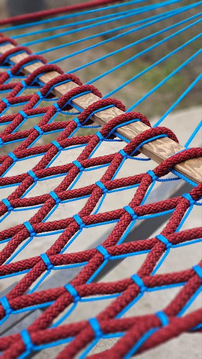 Handwoven Double Rope Hammock: Heavy Duty Outdoor Patio Swing Bed - Etsy