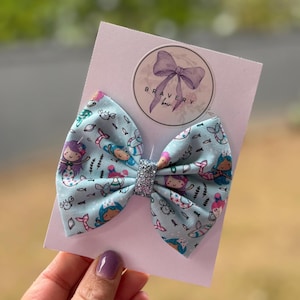 Mermaid Hair Bow, Mermaid Bow, Tulle Hair Bow, Pink Sparkle
