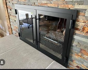 Hand made iron door custom made for your fireplace