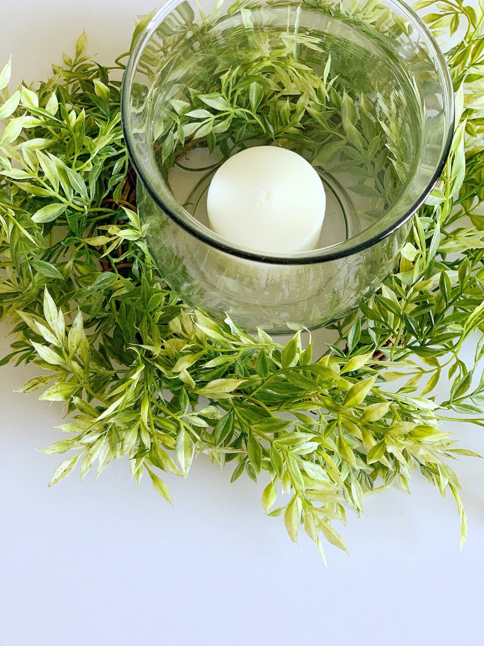 Set of 2 Mini Trailing Greens Candle Rings 4.5 inch Opening Etsy