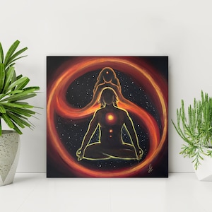 Yin Yang Art Prints • Universal Love • Meditation Art • Spiritual artwork • Soulmate wall art • Twin Flames • Valentines gift • Zen couple