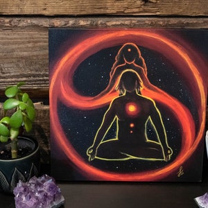 Yin Yang Universal Love Meditation Art • Original spiritual artwork • Soulmate wall art • Twin Flames lovers • Valentines gift • Zen couple