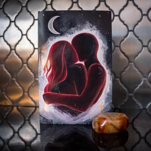 Amoureux au clair de lune • Carte pour petite amie • Carte de Saint Valentin pour petit ami • Carte d'anniversaire de mariage • Carte de Saint Valentin pour petit ami