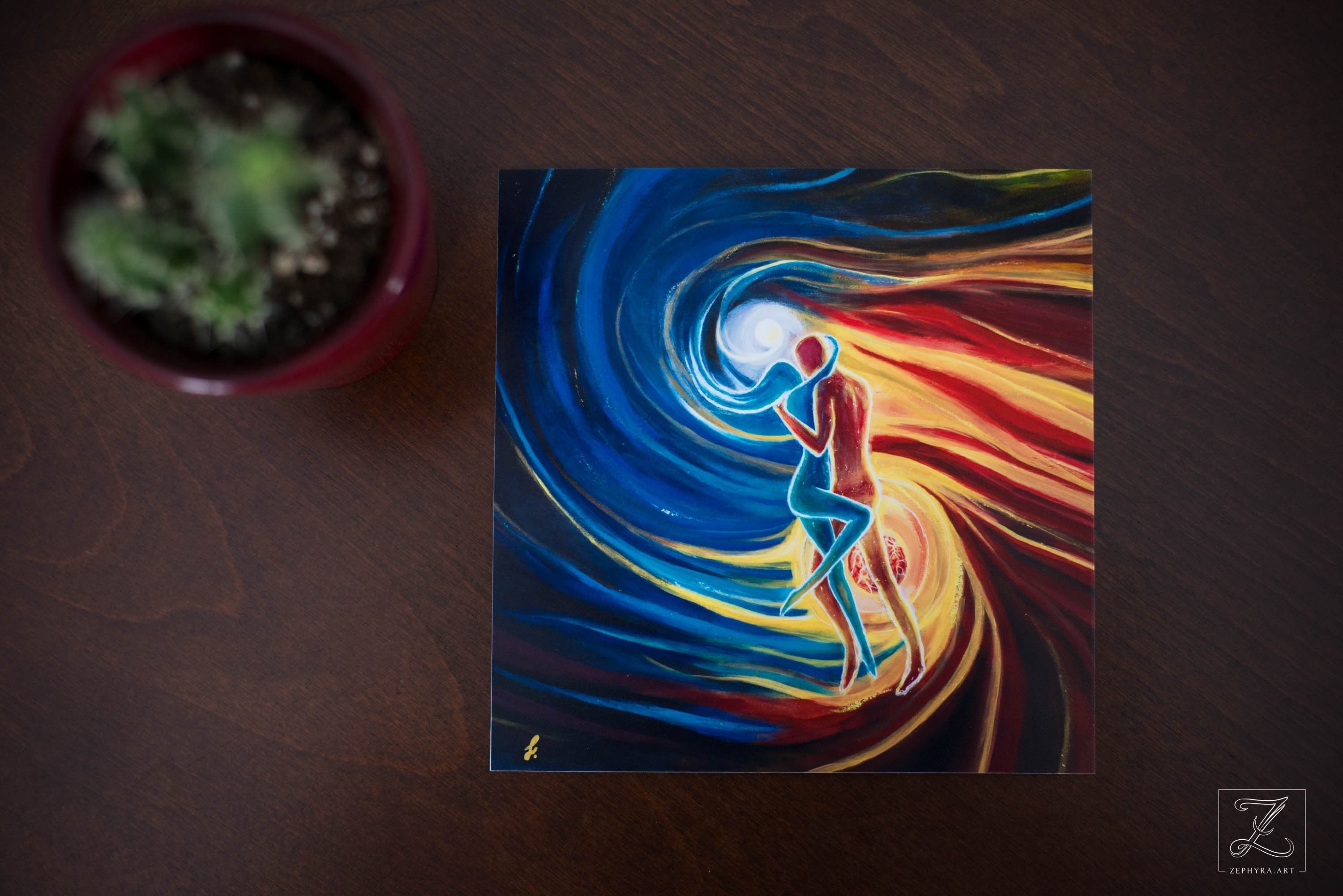 Twin Flames Art Prints Spiritual Lovers Wall Art Yin and Yang