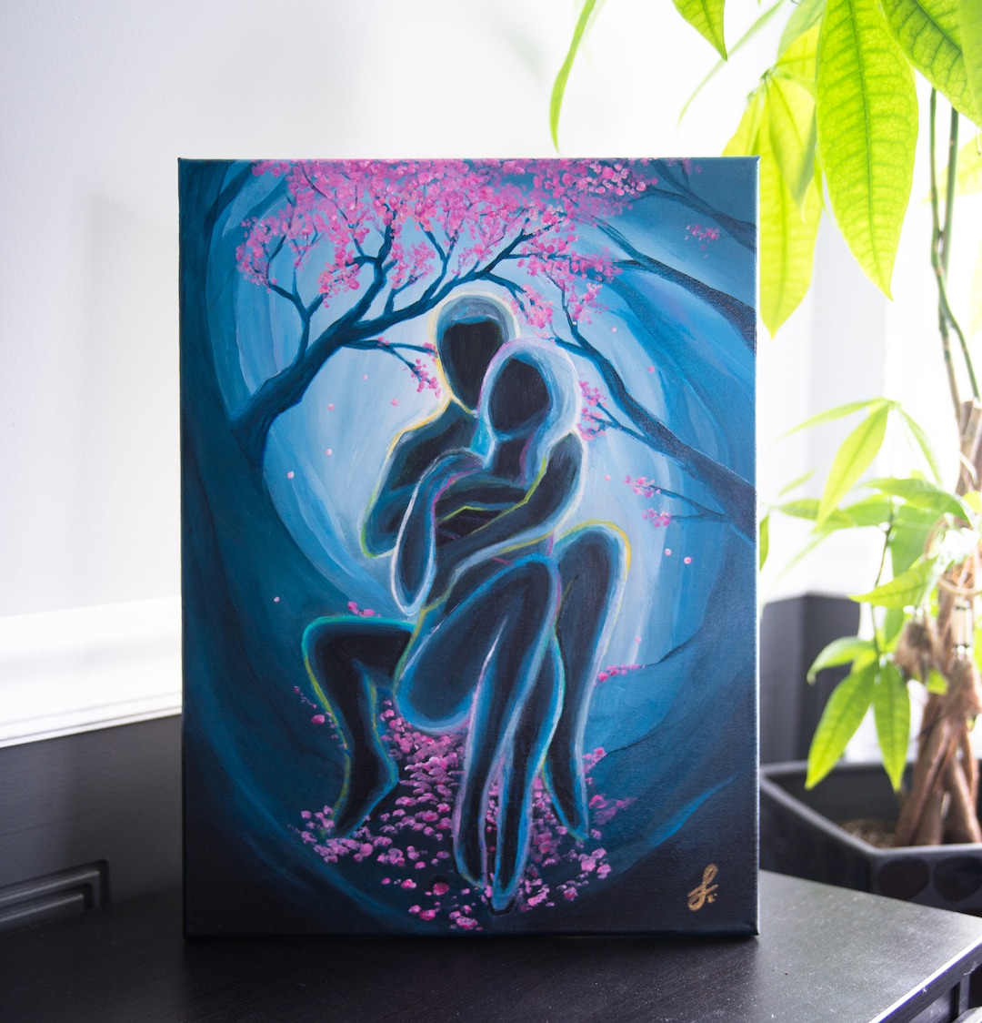 Kindred Spirits Twin Flames Art Soulmate Painting Power Couple Tarot Romantic Lovers Laminated
