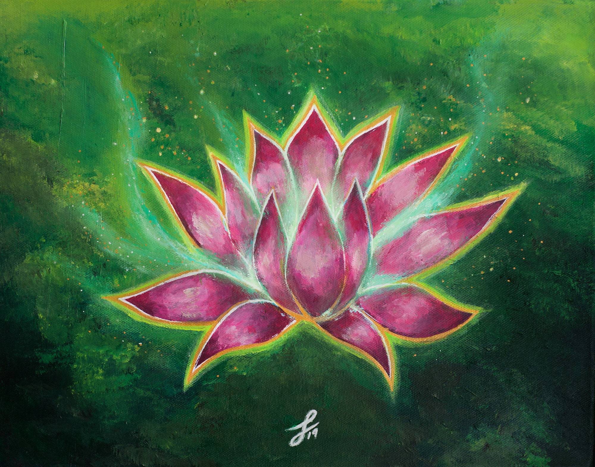 Magic Lotus Surreal Art Print Yoga Wall Art Spiritual Zen Etsy
