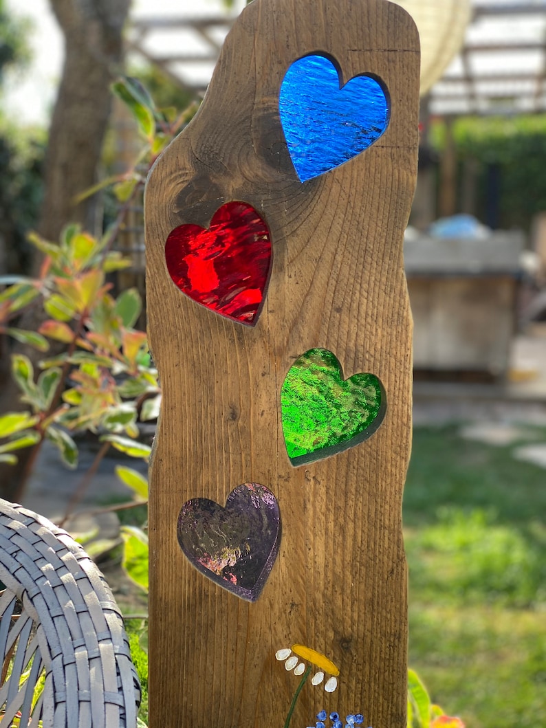 Hearts garden sculpture Valentines Day present love art Etsy