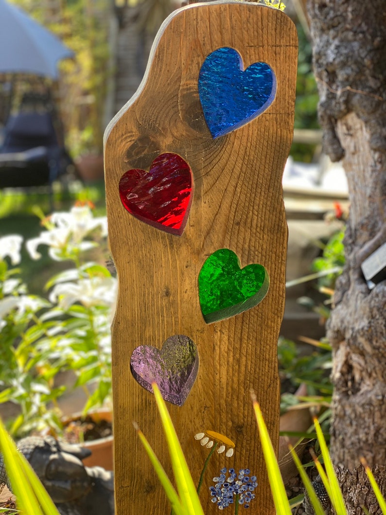 Hearts garden sculpture Valentines Day present love art Etsy
