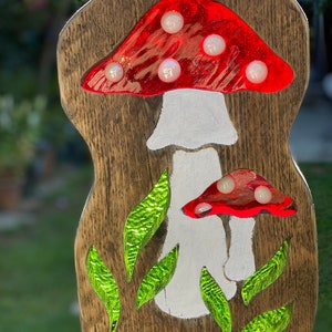 Plush toadstool fairycore felt sculpture, 3d mushroom art, kitsch home  decor, embroidered fungi, autumn decorations