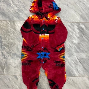 Native American Traditional Design Baby Hooded One-Piece image 5