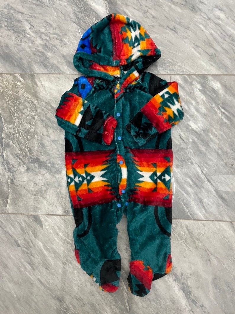 Native American Traditional Design Baby Hooded One-Piece image 6