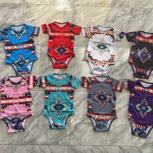 Native American Design Unisex Baby Short-Sleeve Onesies*Bodysuits