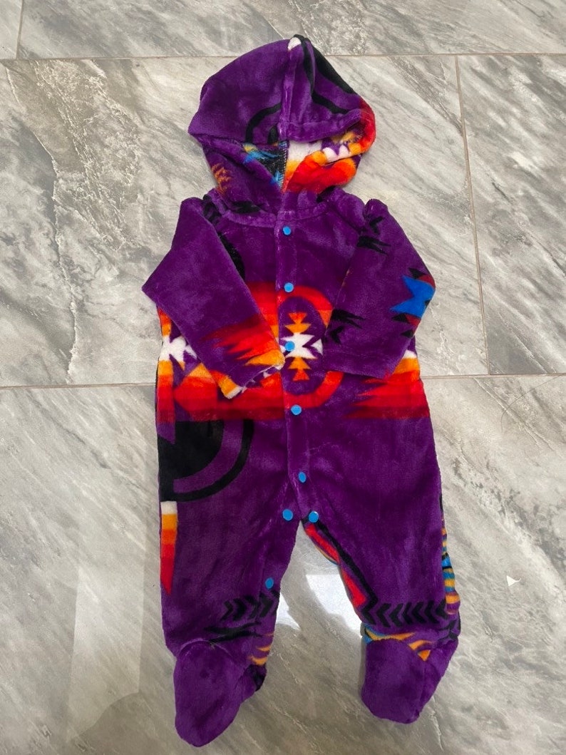 Native American Traditional Design Baby Hooded One-Piece image 10