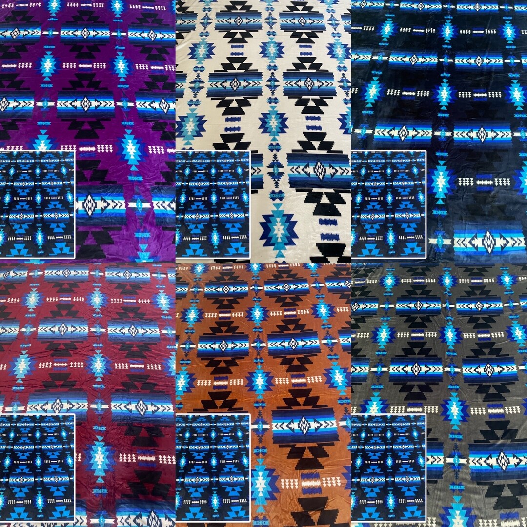 KING SIZE Southwestern Aztecs Design Super Soft Silk Touch Reversible