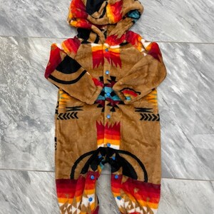 Native American Traditional Design Baby Hooded One-Piece image 8
