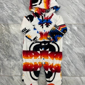 Native American Traditional Design Baby Hooded One-Piece image 3