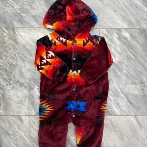 Native American Traditional Design Baby Hooded One-Piece image 7