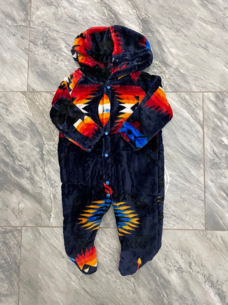 Native American Traditional Design Baby Hooded One-Piece image 9