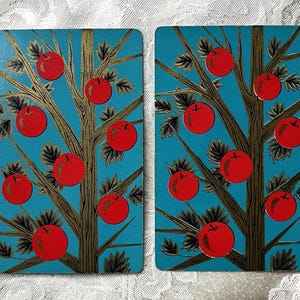 Vintage apple tree swap / playing cards, set of two