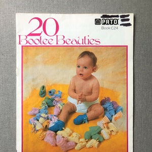 Patons knitting pattern book C24, 20 Bootee Beauties