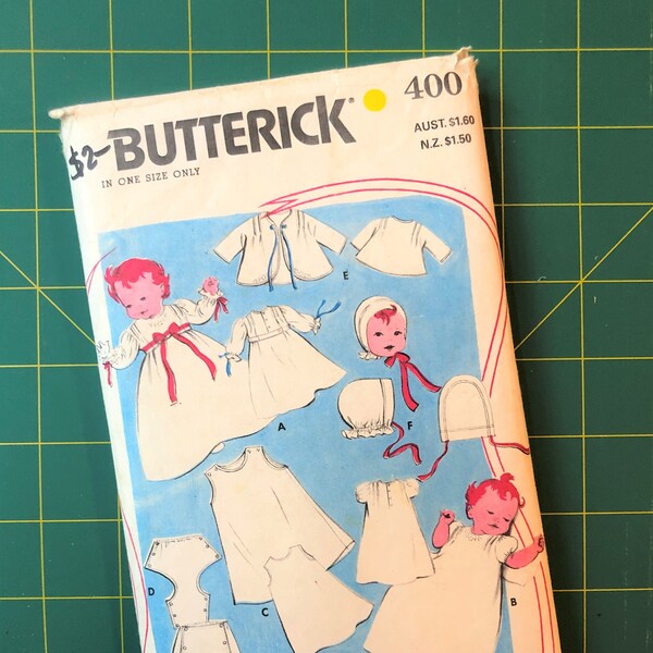 Vintage Butterick sewing pattern 400, Infant's layette