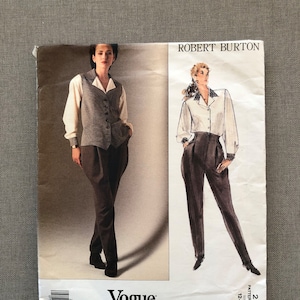 Vogue 2521 sewing pattern, Robert Burton Designer Original Misses' vest, shirt and jodhpur, Size 12