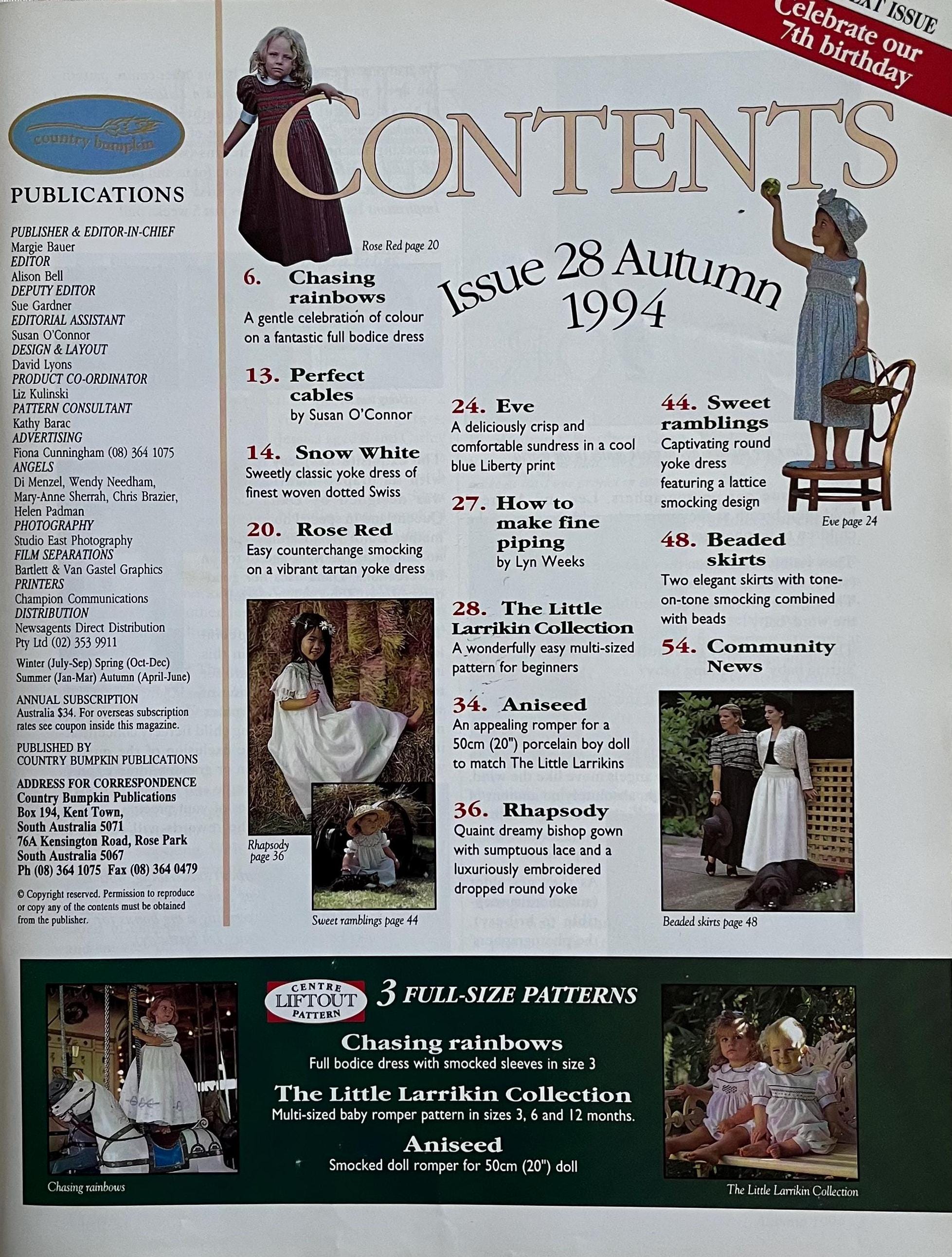 Australian Smocking and Embroidery Magazine Issue 28, 1994 - Etsy