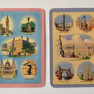 Two vintage London swap-cards