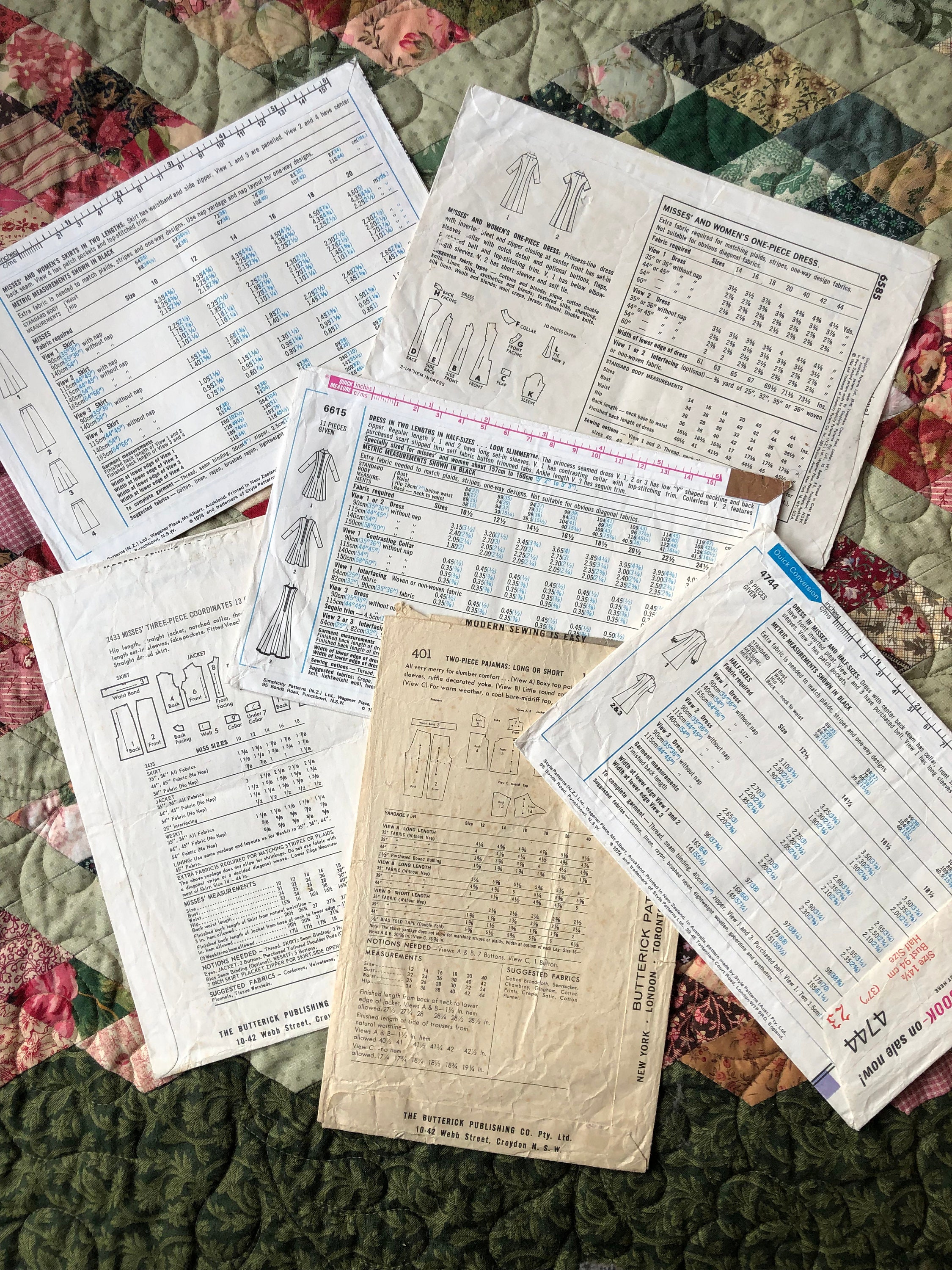 Vintage Sewing Pattern Envelopes for Craft, Collage and Scrap Booking ...