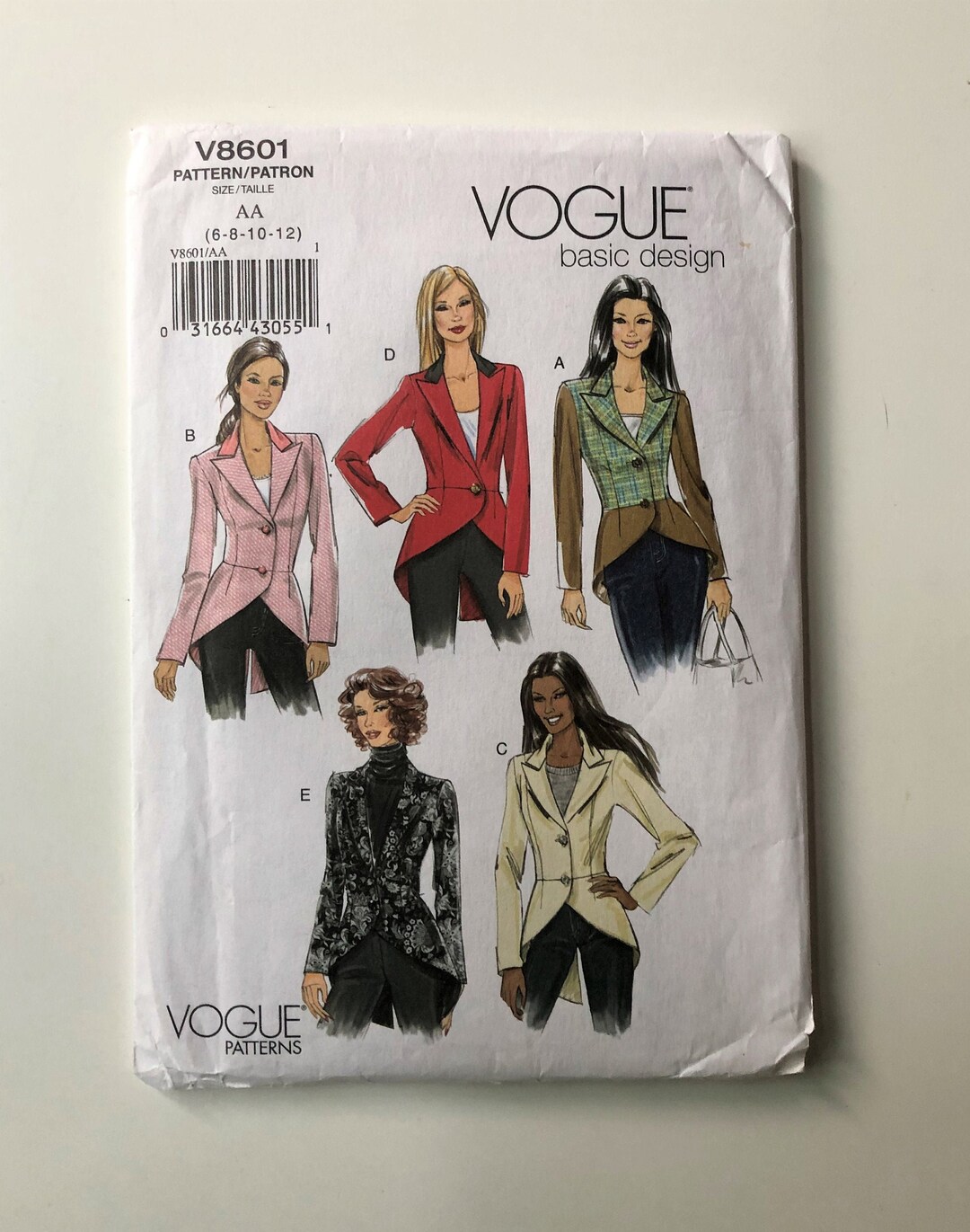 Vogue 8601 sewing pattern Misses fitted jacket Sizes 6 to 12 - Etsy ...
