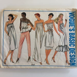 Vogue 2525 Basic Design sewing pattern, Misses top, tunic or dress, size 10