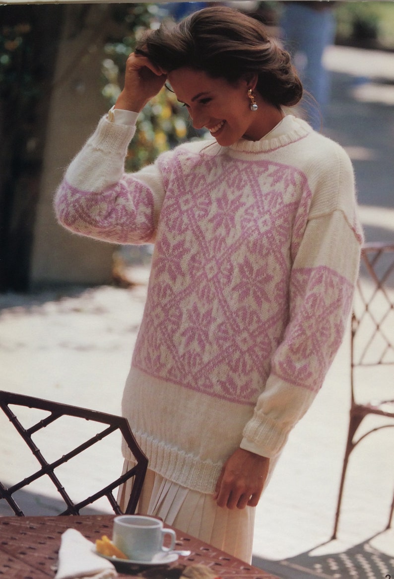 Cleckheaton knitting pattern book 757 jumpers and cardigans in Etsy