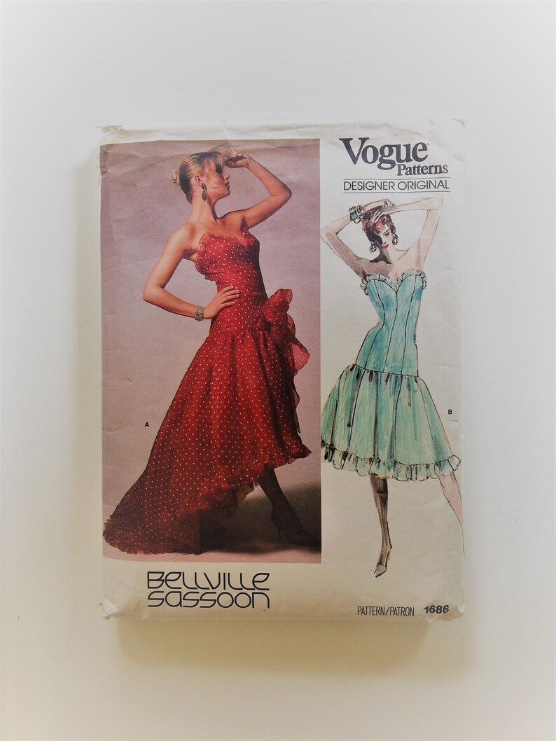 Patron De Couture Createur Original Vogue 1686 Robe De Soiree Etsy