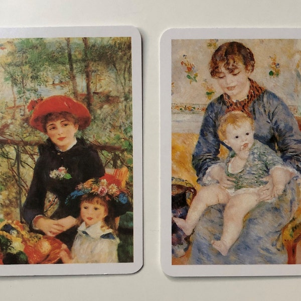 Pair of Mother and Child art swap cards / playing cards