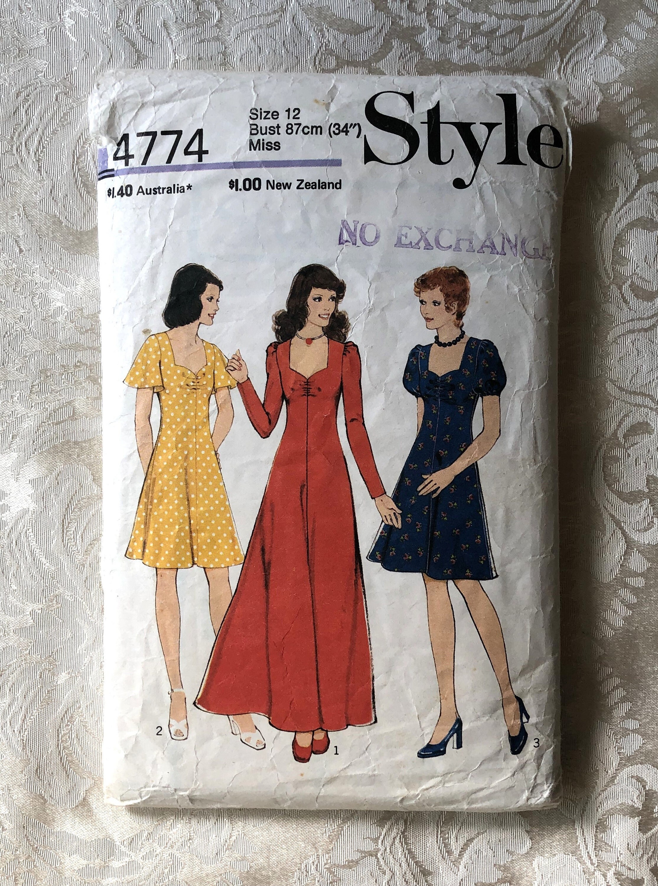 Vintage Style Sewing Pattern 4774, Misses' Dress, Size 12 - Etsy