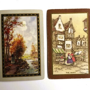 Pair of vintage scenery/building themed swapcards