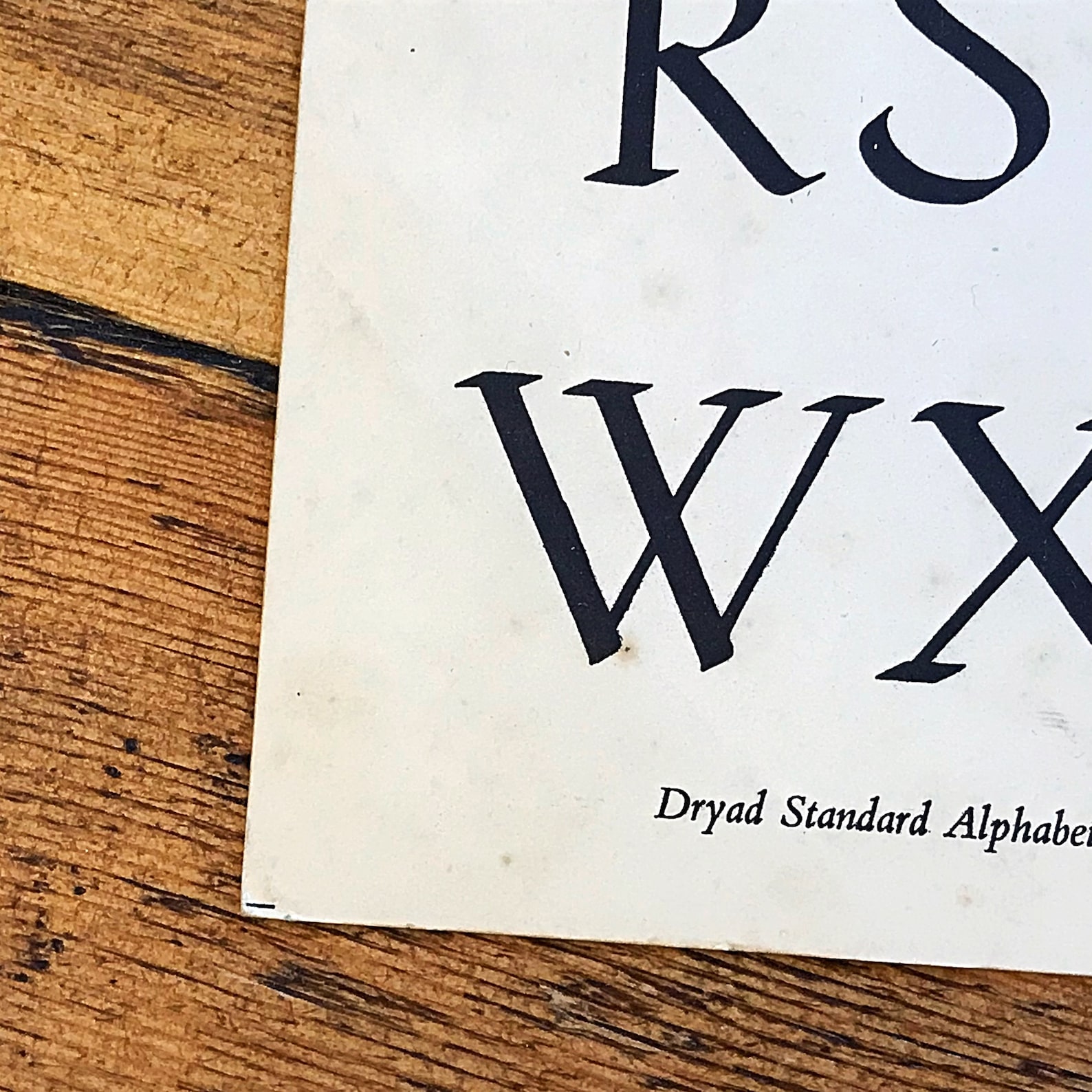 Vintage Dryad Standard Alphabet Lettering Card for Display, an Example ...