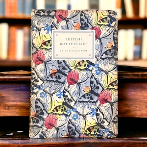 Britisches Schmetterlings-Vintage Königspinguin-Buch, Erstausgabe mit sechszehn Farbtafeln von Paxton Chadwick, Junk Journal Inspiration